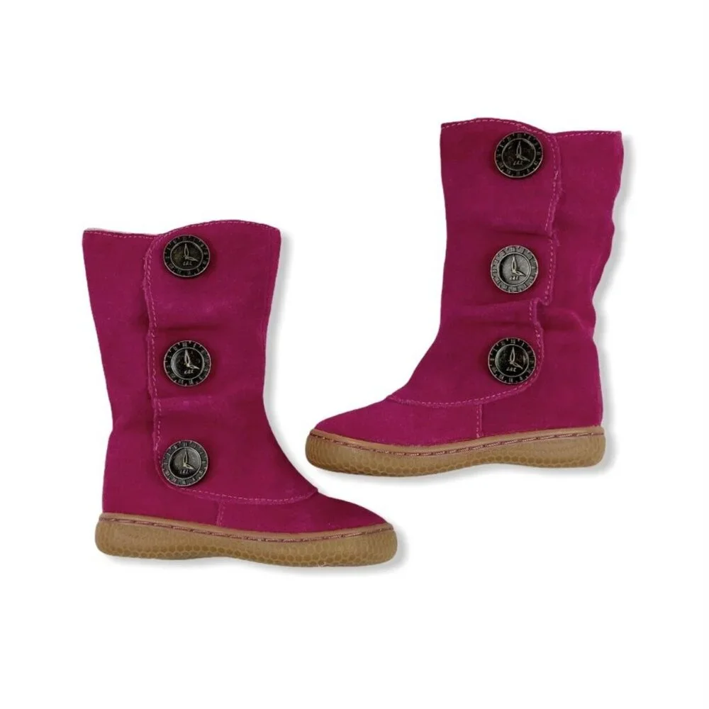 Livie & Luca Tiempo Boots in Fuchsia Suede 4 Infant